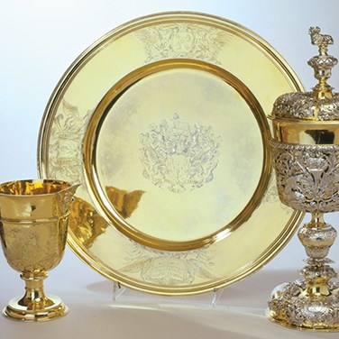The Pepys plate, presented by Samuel Pepys, Master 1677 [CLC/W/15-17]