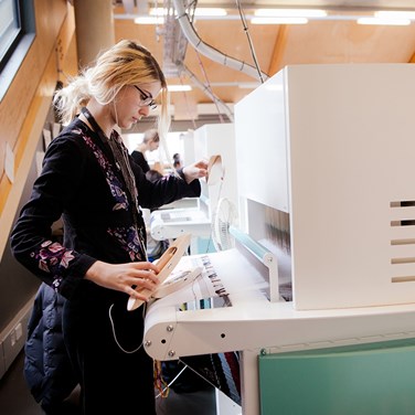 Previously, we awarded £55,000 to Central Saint Martins to match-fund a STOLL digital knitting machine, and later another grant for three new digital TC2 jacquard looms – more than 1,000 students have learned new skills on this state-of-the-art equipment.