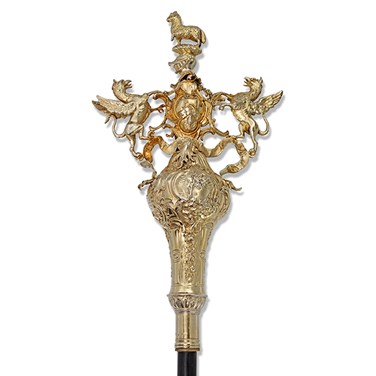 The rococo style head of the Courtauld Mace, 1755 [CLC/W/56]
